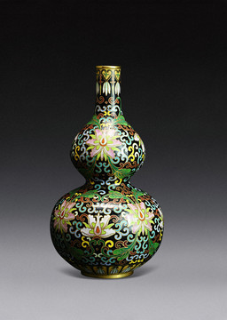 铜胎鎏金珐琅彩葫芦瓶
