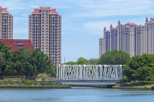 泉州百崎湖城市风光