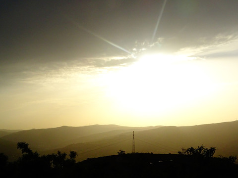 夕阳落山