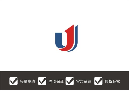 字母U数字1logo