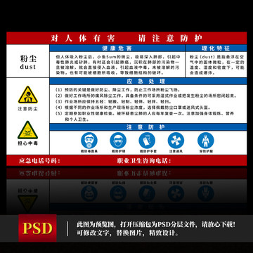 粉尘安全提示牌