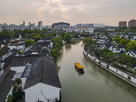 航拍苏州京杭大运河