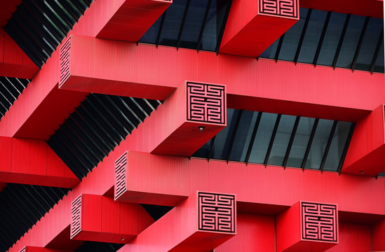 上海世博中国馆中华艺术宫的红色