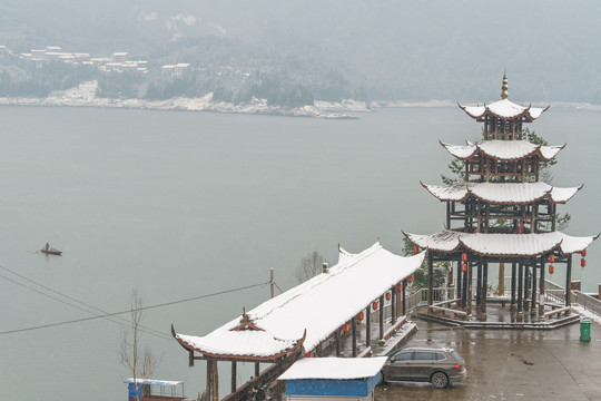 雅女湖冬季雪景