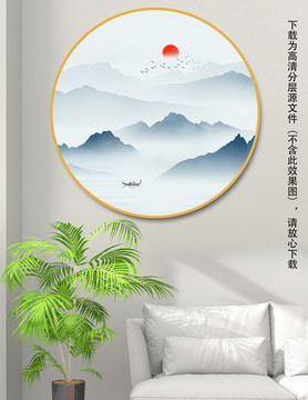 中式禅意山水画