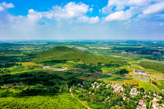 航拍徐州铜山吕梁山区