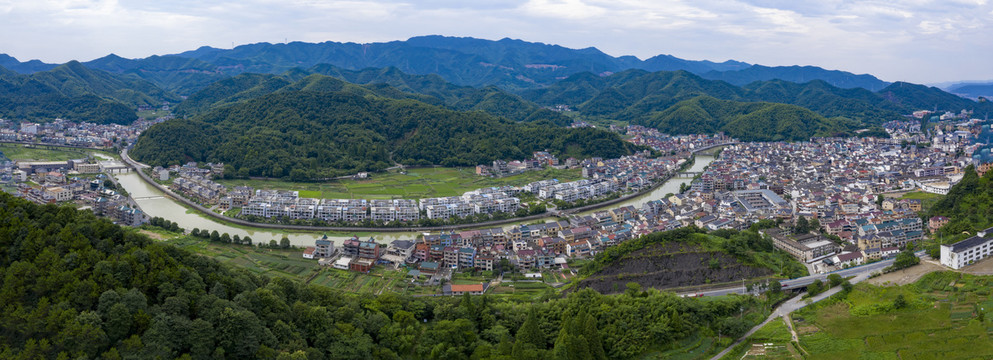 航拍杭州萧山楼塔古村