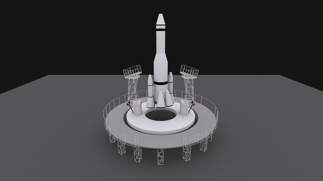 火箭发射台火箭模型