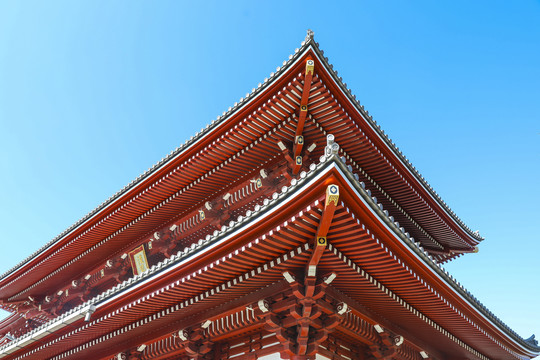 日本东京浅草寺建筑特写