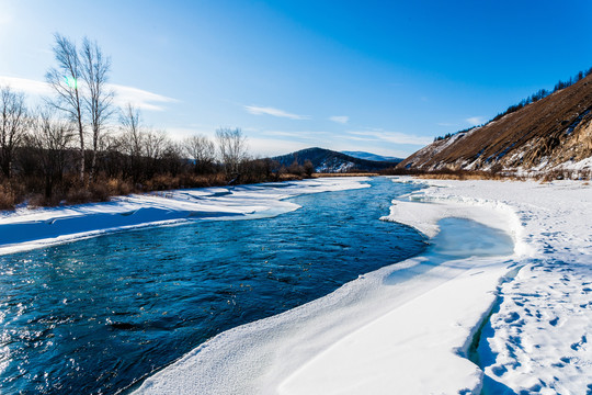 冬季冰雪河流