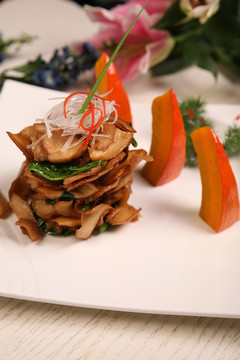 烤蘑菇炒菠菜