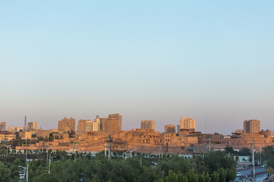 新疆喀什古城建筑风光