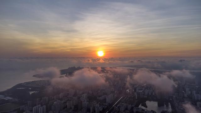 海口海甸岛日出