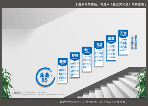 企业6S楼梯文化墙