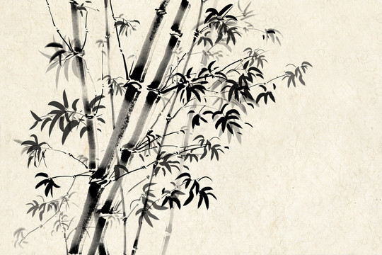 房地产海报装饰画中国风水墨竹子
