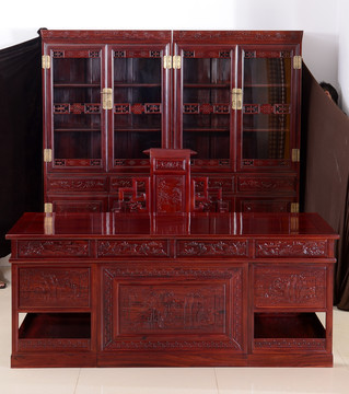 中式古典红木家具办公桌系列