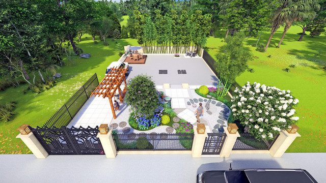 日式庭院景观设计方案鸟瞰图