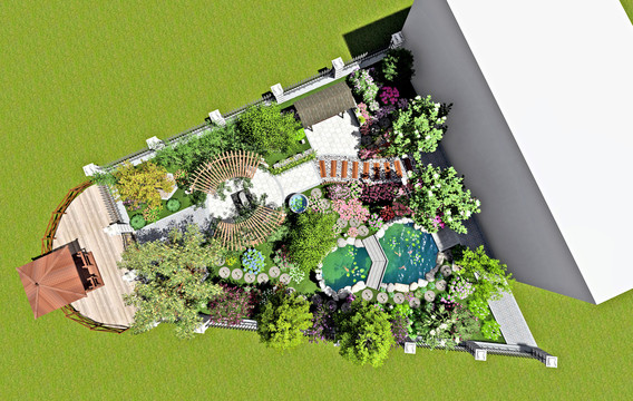 庭院花园景观设计方案效果图