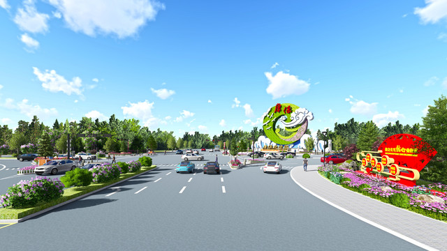 道路绿化景观雕塑设计方案效果图