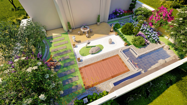 日式庭院景观设计方案效果图