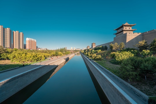 山西大同古城墙黄昏