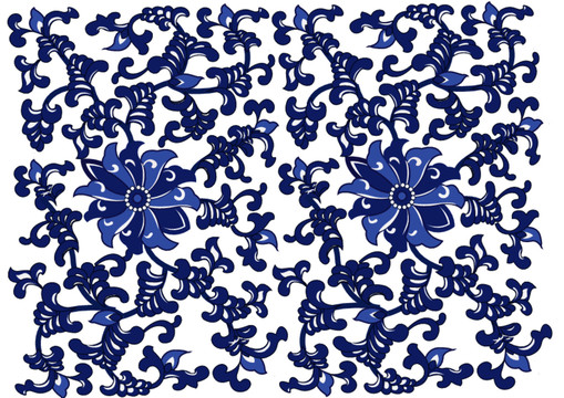 中国古典青花瓷纹样
