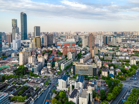 航拍江苏无锡城市景观