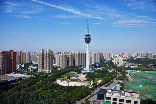 西安陕西电视台城市建筑风光