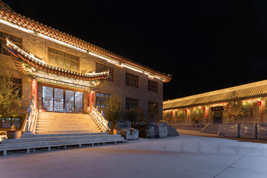 山西五台山广化寺夜景