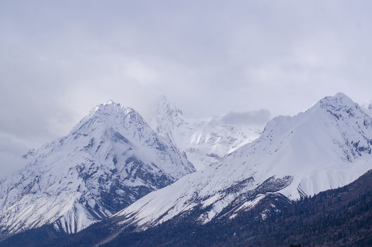 来古冰川雪山雪峰美景雪域风光