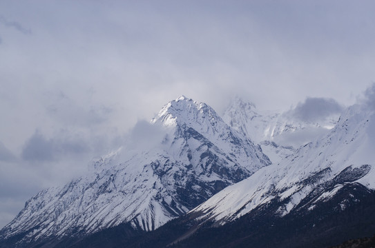 西藏冰川雪山雪峰美景雪域风光