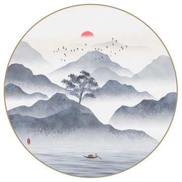 中式山水画