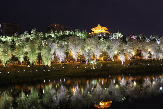 湖畔夜景