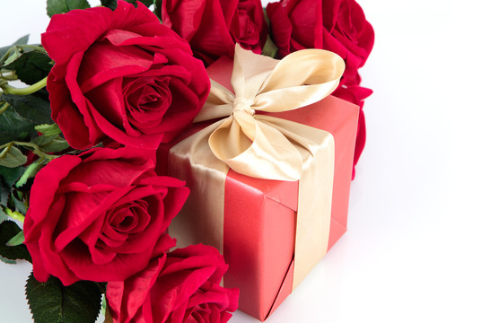 情人节的礼物和玫瑰花
