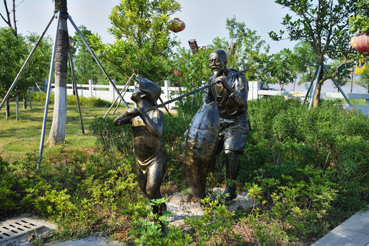公园雕塑渔民雕塑