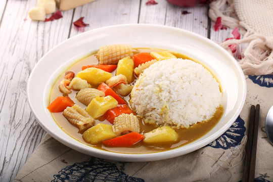 海鲜咖喱饭