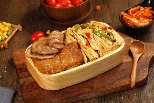 猪排腐竹盖码饭