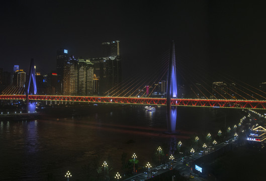 重庆东水门长江大桥夜景