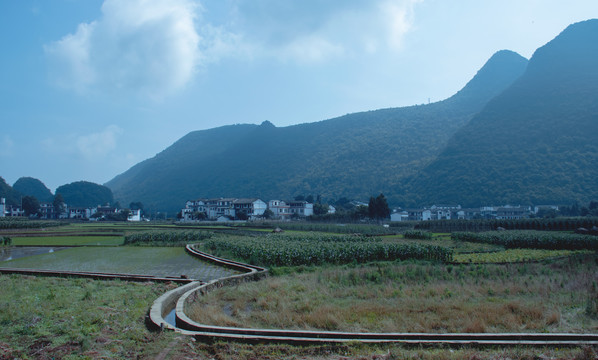 万峰林的田野