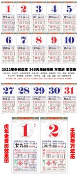 2022年虎年单日撕历