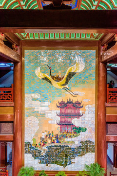 中国湖北武汉黄鹤楼内景壁画
