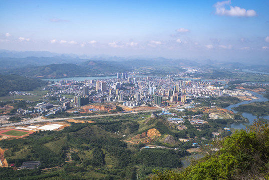 俯瞰大地乡镇风景城镇风景