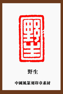 中国风篆刻印章素材野生