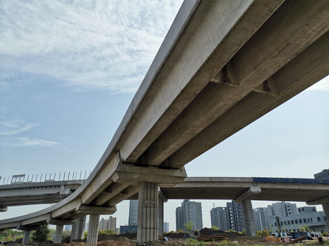 高架桥快速路网建设施工工地