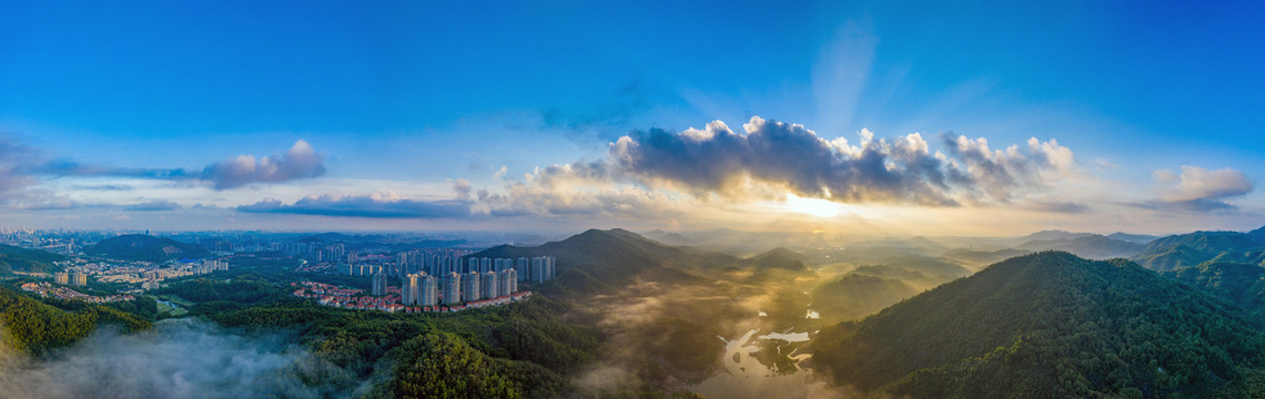 航拍中山市风光