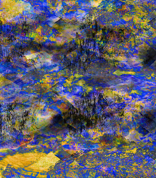 彩色油画抽象山水