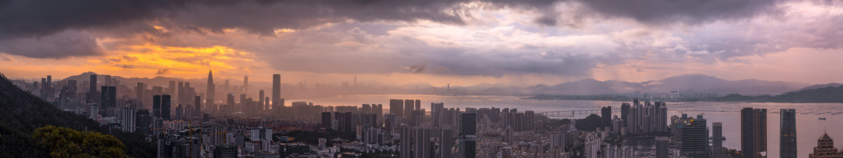 深圳湾日出全景