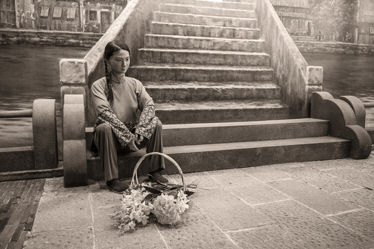 老上海的卖花女