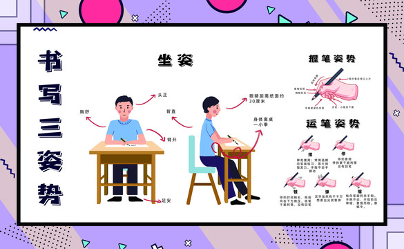 书法书写姿势海报展板
