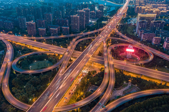 宁波机场路高架夜景